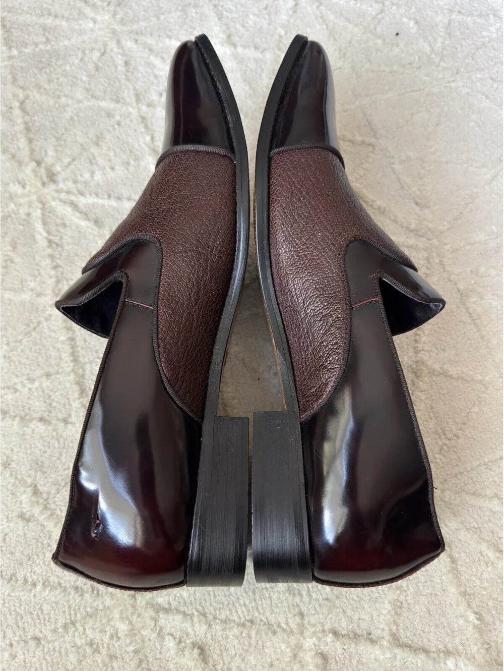 Carrucci KS2240-05 P Men’s Deerskin Leather Loafers Burgundy Slip On Dress 15